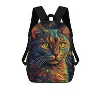 sinyumoney Colorful Cosmic Cat Art-1 Mochila Escolar De Moda, Mochila Para Material Escolar, Mochila Impermeable Informal Para Acampar, Aventuras Al Aire Libre Y Viajes Diarios 17inch
