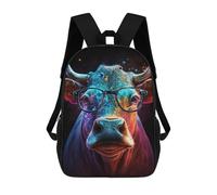 sinyumoney Colorful Cosmic Cow Glasses-3 Mochilas Escolares Para La Escuela Secundaria, Preparatoria, Universidad Y Viajes Para Niños/niñas/adolescentes 17inch