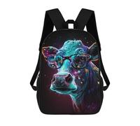sinyumoney Colorful Cosmic Cow Glasses Mochila Escolar Infantil Impresa En 3D 17inch Mochilas De Moda Para Niños De Primaria Y Secundaria