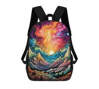 sinyumoney Colorful Cosmic Landscape Mochilas Escolares, De Viaje Y Universitarias Para Hombres, Mujeres Y Adolescentes 17inch
