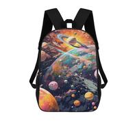 sinyumoney Colorful Cosmic Planets Mochila Escolar Infantil De 17 Pulgadas, Impresa En 3D, Estilo Casual, Para Niños, Ideal Para Viajes, Como Mochila Escolar O Para Llevar Libros.