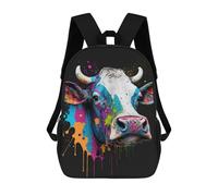sinyumoney Colorful Cow Art Print-1 Mochilas Infantiles Mochila Escolar Impresa En 3D Para Niños Mochilas De Viaje Bolsas Para Libros Para Niños 17inch Mochila Escolar