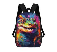 sinyumoney Colorful Crocodile Art Print-2 Mochila Escolar Secundaria Informal Para Viajes, Mochilas Para La Escuela Secundaria, Para Acampar, Aventuras Al Aire Libre Y Viajes Diarios 17inch