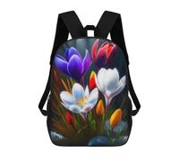 sinyumoney Colorful Crocus Flowers Bloom Mochilas Para Niños 17inch Mochila Escolar Mochila Escolar Impresa En 3D Para Niños De Primaria Y Secundaria