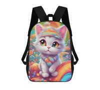sinyumoney Colorful Cute Cat Mochila Infantil Escolar Para Niños Con Estampado 3D De Dibujos Animados, Mochila Escolar Para Estudiantes, Mochila Para Portátil Para Niños Y Niñas 17inch