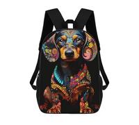 sinyumoney Colorful Dachshund Art Print-4 Mochilas De 17 Pulgadas Para Niños, Mochilas Escolares Impresas En 3D Para Estudiantes De Primaria Y Secundaria, Para Niños Y Niñas.