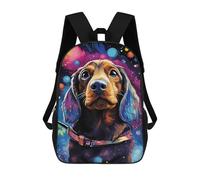 sinyumoney Colorful Dachshund in Space Art Print Mochila Escolar Grande Para Niños, Niñas, Adolescentes, Hombres Y Mujeres 17inch