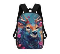 sinyumoney Colorful Deer Portrait-12 Mochila Escolar Infantil Impresa En 3D Para Niños, Mochilas De Viaje, Bolsas Para Libros, Mochila Escolar Infantil 17inch