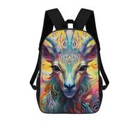 sinyumoney Colorful Deer Portrait-17 Mochila Escolar Impresa En 3D Mochila Escolar De Moda Para Niños Mochilas Para Niños Estudiantes De Secundaria 17inch