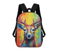 sinyumoney Colorful Deer Portrait-19 Mochila Escolar Infantil Impresa En 3D Para Niños, Mochilas De Viaje, Bolsas Para Libros, Mochila Escolar Infantil 17inch