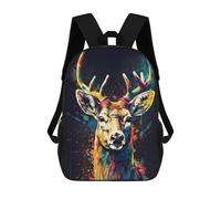 sinyumoney Colorful Deer Portrait-2 Mochila Escolar Infantil Impresa En 3D Para Niños, Mochilas De Viaje, Bolsas Para Libros, Mochila Escolar Infantil 17inch
