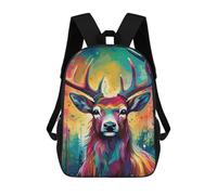sinyumoney Colorful Deer Portrait-20 Mochila Infantil, Mochila Escolar De Gran Capacidad Para Estudiantes, Mochila Para Libros, Mochila Para Niños, Niñas, Adultos Y Adolescentes 17inch