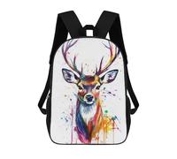 sinyumoney Colorful Deer Watercolor Mochilas Para Niños, Mochilas Escolares Personalizadas En 3D Para Niños Y Niñas, Mochilas Escolares Grandes, Mochilas Informales Para El Día A Día 17inch