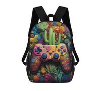 sinyumoney Colorful Desert Cactus Controller Mochila Escolar Impresa En 3D Mochila Escolar De Moda Para Niños Mochilas Para Niños Estudiantes De Secundaria 17inch