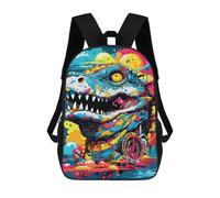 sinyumoney Colorful Dinosaur Art Print -1 Mochilas Escolares Para La Escuela Secundaria, Preparatoria, Universidad Y Viajes Para Niños/niñas/adolescentes 17inch