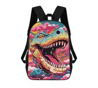 sinyumoney Colorful Dinosaur Art Print -2 Mochilas Escolares Mochila Escolar Ligera Mochila De Día Mochila Escolar Para La Universidad Para Niños/Niñas/Adolescentes 17inch