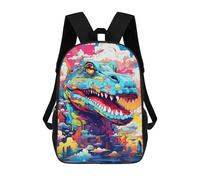 sinyumoney Colorful Dinosaur Art Print-3 Mochila Escolar Resistente Al Agua, Mochila De Viaje, Bolsa Para Computadora - Perfecta Para Viajes, Trabajo Y Uso Diario 17inch