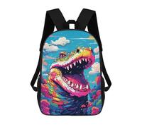 sinyumoney Colorful Dinosaur Art Print-9 Mochila Infantil De 17 Pulgadas, Mochila Escolar Con Estampado 3D De Dibujos Animados Para Niños Y Adolescentes.