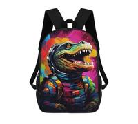 sinyumoney Colorful Dinosaur Astronaut Art Print -1 Mochila Escolar Infantil Impresa En 3D Para Niños, Mochila De Viaje De Alta Capacidad, Mochilas Para Libros De 17 Pulgadas Para Niños