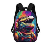 sinyumoney Colorful Dinosaur Astronaut Art Print -3 Mochila De Negocios Para Portátil, Mochila Unisex Informal Para Niñas, Niños Y Adolescentes 17inch