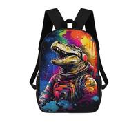 sinyumoney Colorful Dinosaur Astronaut Art Print Mochila Escolar Ligera E Informal Para Adolescentes, Niños, Mujeres Y Hombres 17inch