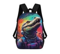 sinyumoney Colorful Dinosaur Astronaut Artwork Mochila Escolar Para El Trabajo, Negocios, Universidad, Escuela Para Hombres/mujeres 17inch
