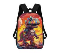sinyumoney Colorful Dinosaur Robot Artwork Mochila Escolar De 17 Pulgadas Para Adolescentes, Con Estampado 3D, Ajustable Y Con Bolsillos, Ideal Para Niños, Niñas Y Estudiantes.