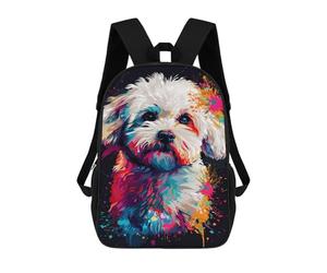 sinyumoney Colorful Dog Art Print -1 Mochilas De 17 Pulgadas Para Niños, Mochilas Escolares Impresas En 3D Para Estudiantes De Primaria Y Secundaria, Para Niños Y Niñas.