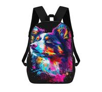 sinyumoney Colorful Dog Art Print-4 Mochilas De 17 Pulgadas Para Niños, Mochilas Escolares Impresas En 3D Para Estudiantes De Primaria Y Secundaria, Para Niños Y Niñas.