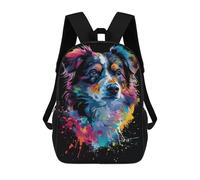 sinyumoney Colorful Dog Art Print-47 Mochila Escolar Infantil De 17 Pulgadas, Mochila Escolar Impresa En 3D Para Niños De Primaria Y Secundaria