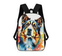 sinyumoney Colorful Dog Portrait Mochila Escolar Infantil Impresa En 3D, Mochila Informal De Moda Para Niños, Mochila De Viaje De Alta Capacidad Para Libros Para Niños 17inch