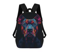 sinyumoney Colorful Dog Portrait on Black Background Mochila Escolar De 17 Pulgadas Impresa En 3D Mochilas Infantiles Mochila Genial Impresa En 3D Para Niños De Primaria Y Secundaria