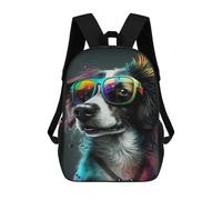 sinyumoney Colorful Dog Sunglasses Art Mochila Escolar Infantil De 17 Pulgadas Con Estampado 3D De Películas De Anime Para Niños, Mochila De Viaje, Mochila Escolar Infantil
