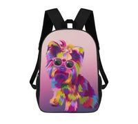 sinyumoney Colorful Dog with Sunglasses Mochila, Mochila Infantil, Mochila Escolar Para Estudiantes, Mochila Para Libros, Mochila Escolar Impresa En 3D Para Niños Y Niñas 17inch