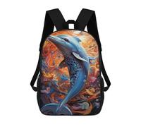 sinyumoney Colorful Dolphin Artwork Mochila Escolar, De Negocios, Para Portátil, Unisex, Informal, Para Adolescentes, Chicas, Chicos, Mujeres Y Hombres 17inch