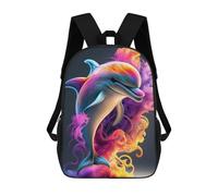 sinyumoney Colorful Dolphin Artwork Mochila Escolar Para Niños, Mochila Escolar Impresa En 3D Para Estudiantes De Primaria Y Secundaria 17inch
