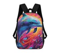 sinyumoney Colorful Dolphin Dreamscape Mochila De Peluche Con Dibujos Animados, Mochila 3D Para Niños, Bolsa Escolar, Idea De Regalo De Cumpleaños Para Niños Y Niñas 17inch