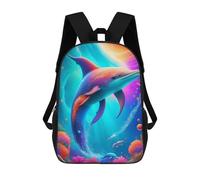 sinyumoney Colorful Dolphin Fantasy Mochila Escolar Infantil Impresa En 3D Para Niños, Mochilas De Viaje De Alta Capacidad, Bolsas Para Libros, Mochila Escolar Infantil 17inch
