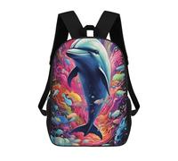 sinyumoney Colorful Dolphin Ocean Mochilas Infantiles Impresas En 3D Para Niños, Mochilas Escolares De Moda, Mochilas De Viaje, Mochilas Escolares Para Niños De Primaria 17inch