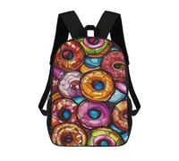 sinyumoney Colorful Donut Stained Glass Art Mochila Escolar Infantil Impresa En 3D Para Niños, Mochila De Viaje De Alta Capacidad, Mochilas Para Libros De 17 Pulgadas Para Niños