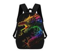 sinyumoney Colorful Dragon Art Print-22 Mochila Escolar Impresa En 3D 17inch Mochilas De Moda Para Niños, Mochilas Escolares Para Niños De Primaria Y Secundaria
