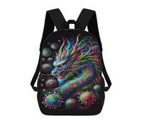 sinyumoney Colorful Dragon Art Print Mochila Escolar De Moda Para Papelería, Impermeable, Informal, Para El Campus, Actividades Al Aire Libre, Viajes Y Deportes 17inch