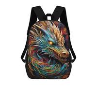 sinyumoney Colorful Dragon Artwork-13 Mochilas Infantiles Impresas En 3D Para Niños, Mochilas Escolares De Moda, Mochilas De Viaje, Mochilas Escolares Para Niños De Primaria 17inch