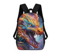 sinyumoney Colorful Dragon Artwork-14 Mochila Escolar Infantil Impresa En 3D Para Niños, Mochilas De Viaje De Alta Capacidad, Bolsas Para Libros, Mochila Escolar Infantil 17inch