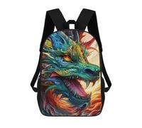 sinyumoney Colorful Dragon Artwork-8 Mochila Escolar Infantil, Mochilas Impresas En 3D, Mochilas Escolares De Moda Para Niños De Primaria Y Secundaria 17inch