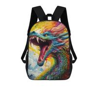 sinyumoney Colorful Dragon Artwork Mochila Escolar Impresa En 3D Para Niños, Mochila Escolar Informal De Moda Para Viajes Para Niños Y Estudiantes 17inch