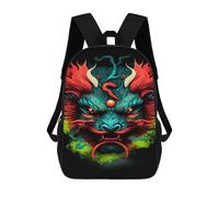 sinyumoney Colorful Dragon Head Art Print Mochilas Escolares, De Viaje Y Universitarias Para La Escuela/trabajo/viajes 17inch
