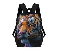 sinyumoney Colorful Dragon Head Artwork Mochila escolar de gran formato para niños, niñas, adolescentes, mujeres y hombres, Retrato de tigre pintado, 17"