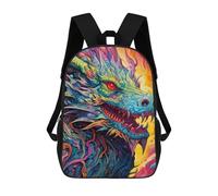 sinyumoney Colorful Dragon Illustration -5 Mochila Escolar Para Niños De 17 Pulgadas, Mochila Informal De Viaje Para Niños Y Niñas, Mochila De Gran Capacidad Para El Día A Día 17inch