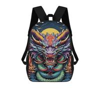 sinyumoney Colorful Dragon Illustration Mochila Escolar Infantil De 17 Pulgadas Con Estampado 3D, Mochila Moderna Para Niños, Mochilas De Viaje, Bolsas Para Libros, Mochila Escolar Infantil